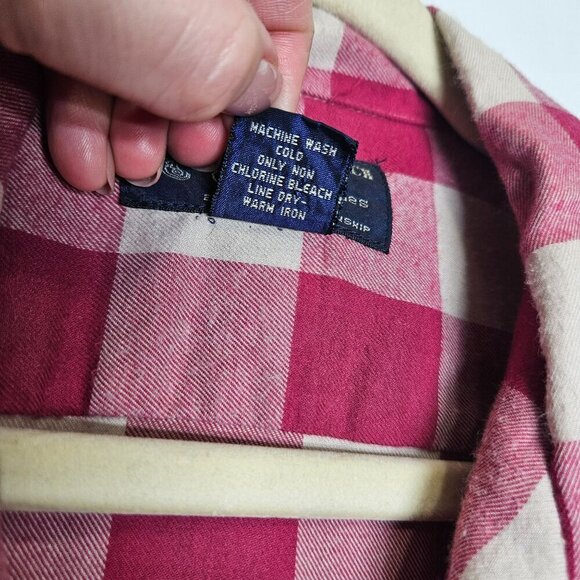 Vintage Abercrombie & Fitch Country Clothes Red White Checkered Flannel Shirt M - Picture 5 of 9